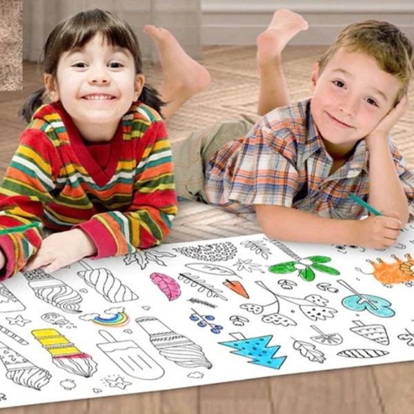 Zeichenpapierrolle für Kinder, 3M Malrolle für Kinder, Kinderzeichenrolle, Malpapierrolle für Kleinkinder, Ausschneiden und Einfügen von Farben