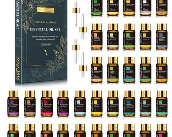 35er Geschenkset ätherische Öle für entspannende Blütenhautpflege / Haarpflege / Massage / Luftbefeuchter / Diffusor Aromaöle