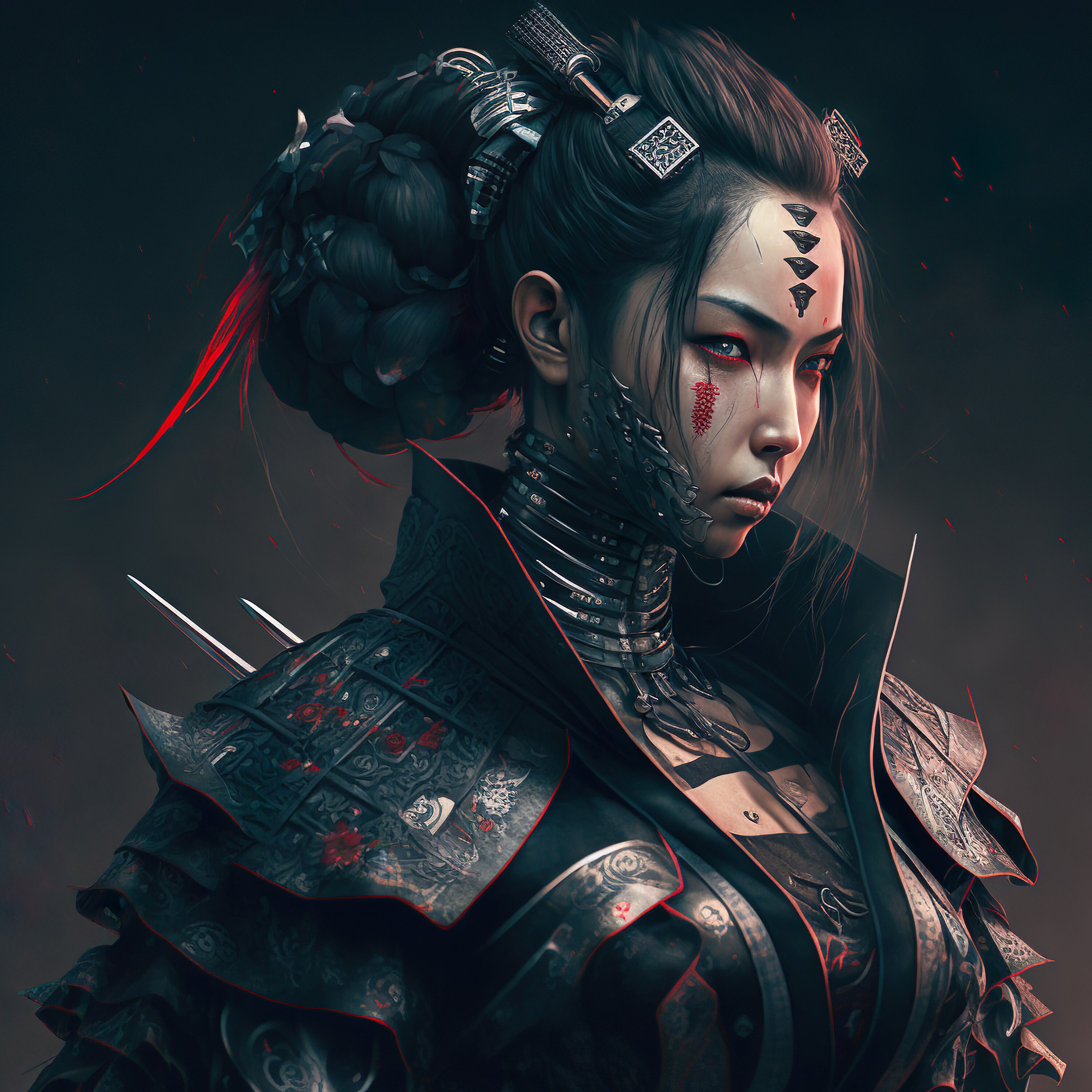 Japanese Cyberpunk Samurai Woman Poster Etsy Australia
