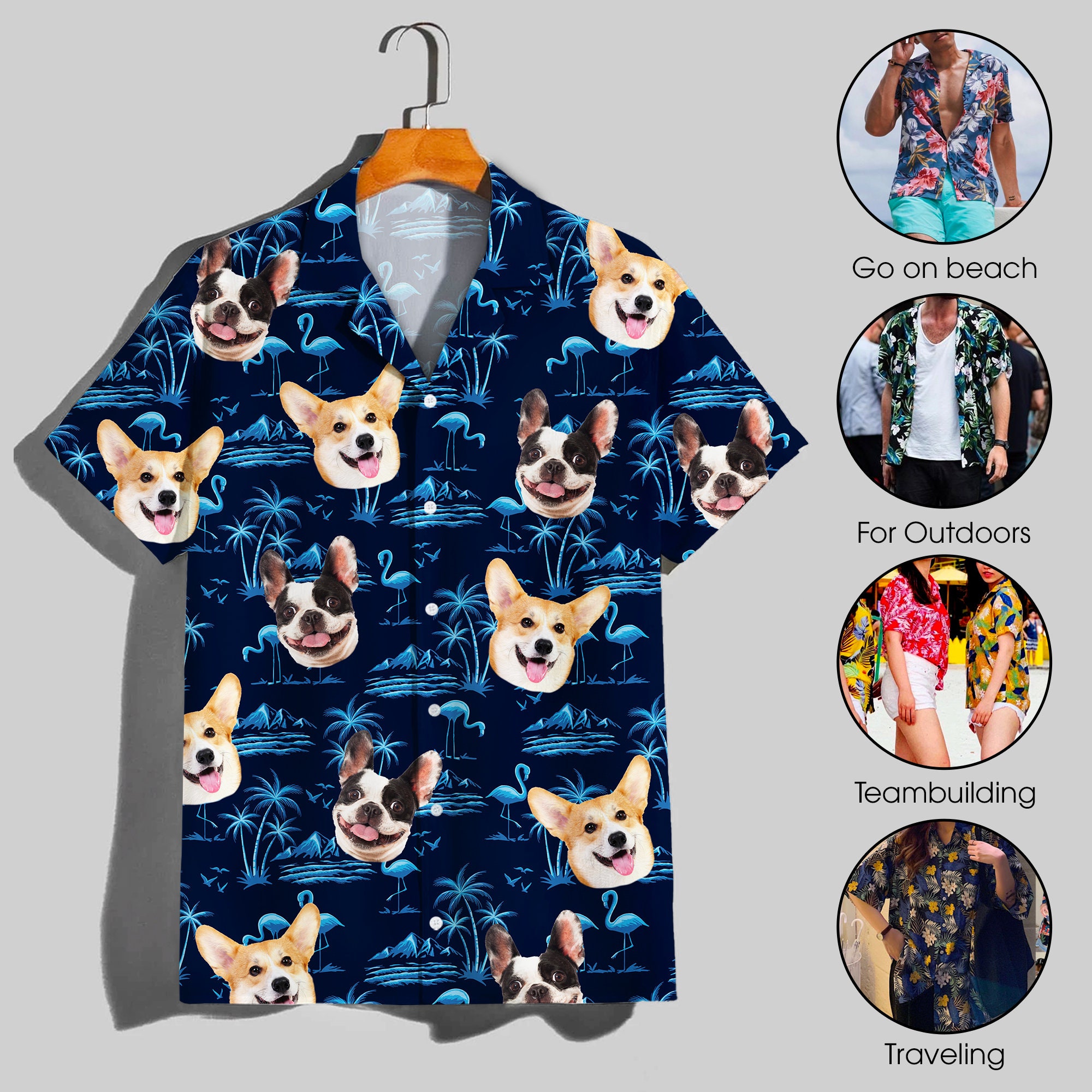 Discover Kundenspezifisches mit Hundegesicht Lieben geschenk Haustier Hawaiians Shirt