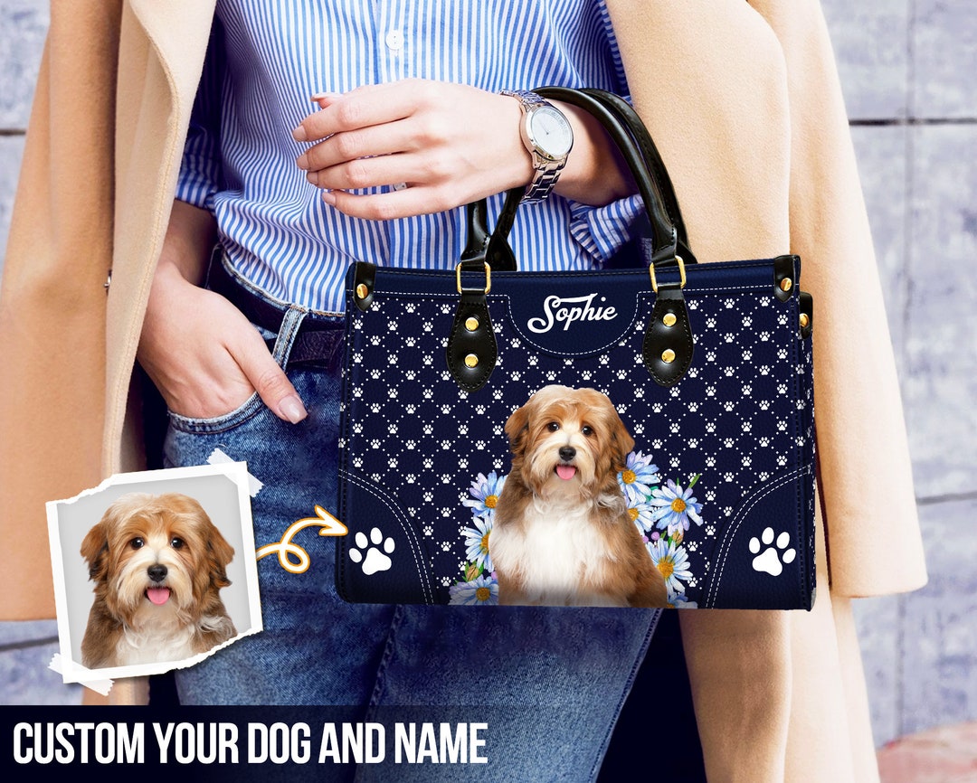Custom Leather Handbags for Girl With Dog Cat, Custom Pet Leather