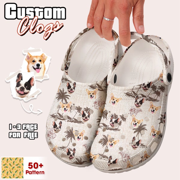 Custom Dog Clog Shoes Gift For Men Women, Personalized Dog Clogs With Pet Face, Funny Dog Shoes Gift For Dog Lovers, Summer Shoes