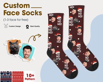Calcetines personalizados con caras de mascotas para hombres y mujeres, regalo de calcetines con foto personalizados para amantes de los perros, regalo personalizado para papá, regalo para Navidad