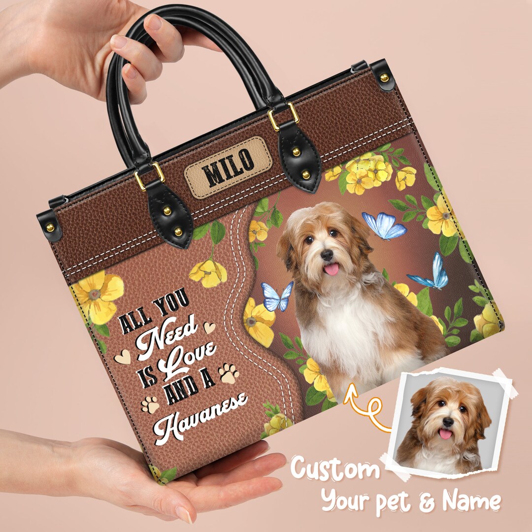 Custom Leather Handbags for Women With Dog Cat Custom Pet Etsy