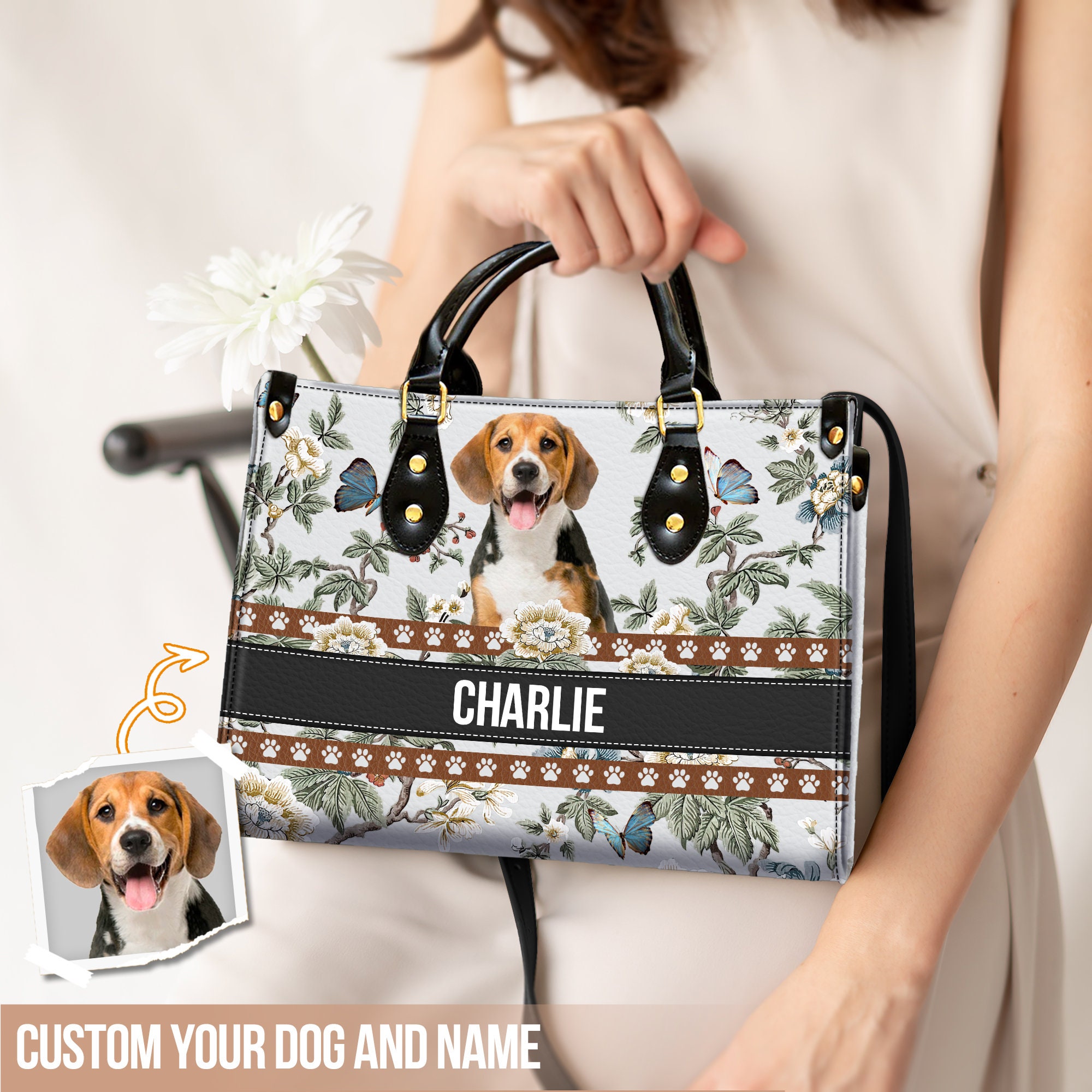 Dog Mom Personalized Leather Bag