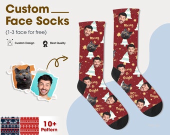 Custom Face Socks Christmas for Men Women, Custom Christmas Socks With Photo, Cute Pet Photo Socks, Christmas Gifts