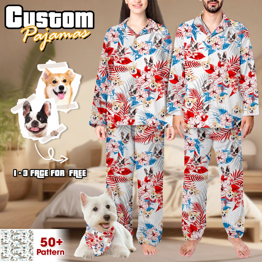 Dog Face On Pajamas
 Custom Dog Face Pajamas for Men Women Custom Pet Pajama Pants Custom