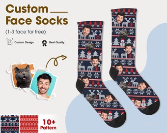 Custom Pet Socks With Face Gift For Husband, Customized Socks With Any Photos, Personalized Socks for Dog Cat Lovers,Gift for Christmas