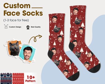 Customized Funny Photo Gift For Him, Custom Face Socks Personalized Photo Socks, Gift for Christmas, Personalized Gift Father