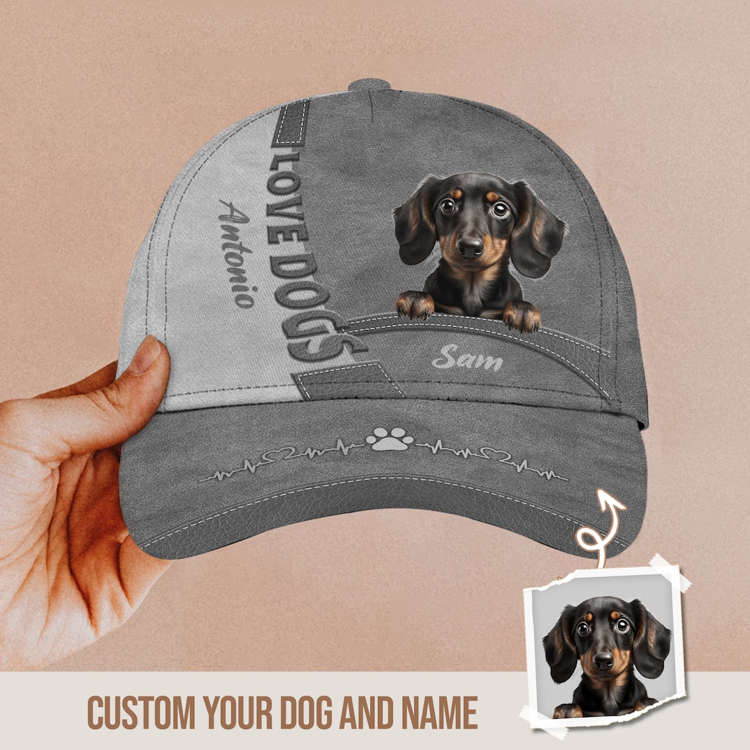 Personalized Dog Hat Gift for Dog Mom, Custom Dog Photo Hat for Men