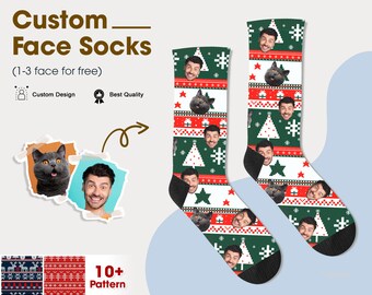 Customized Funny Photo Gift For Him, Custom Face Socks Personalized Photo Socks, Gift for Christmas, Personalized Gift Father