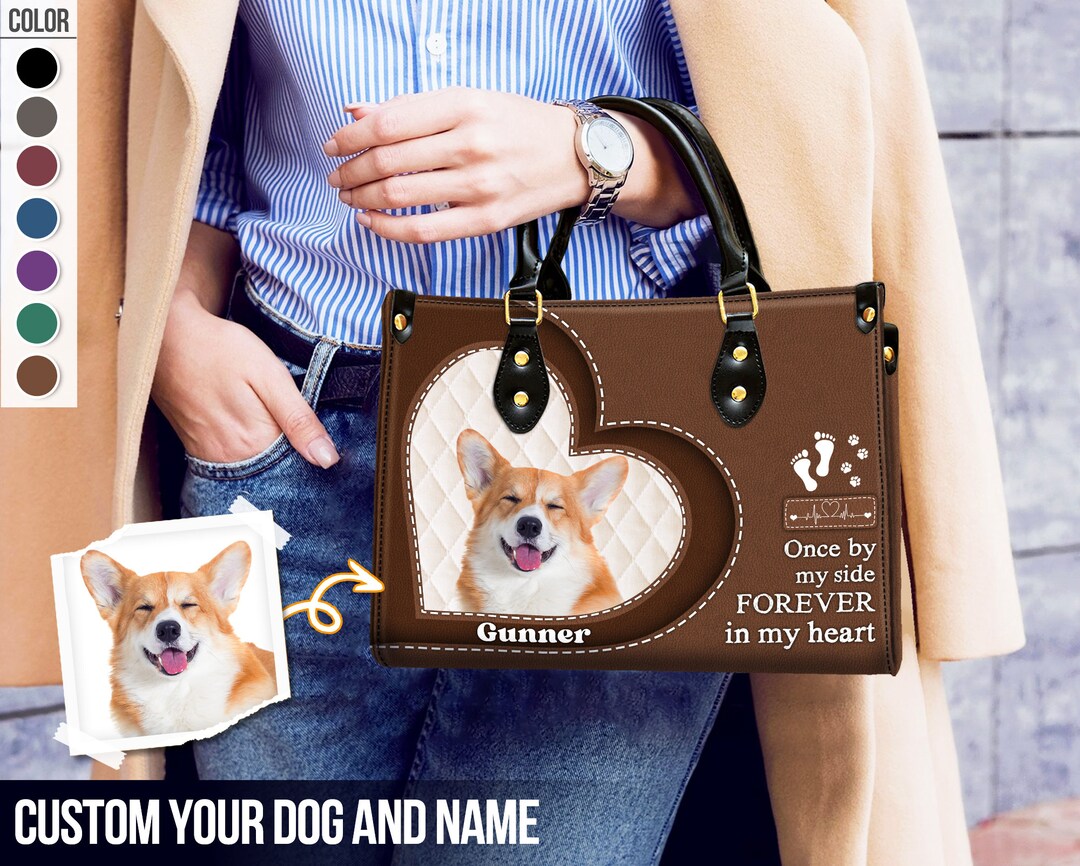 Custom Dog Leather Handbags for Women Gifts, Custom Leather Handbags