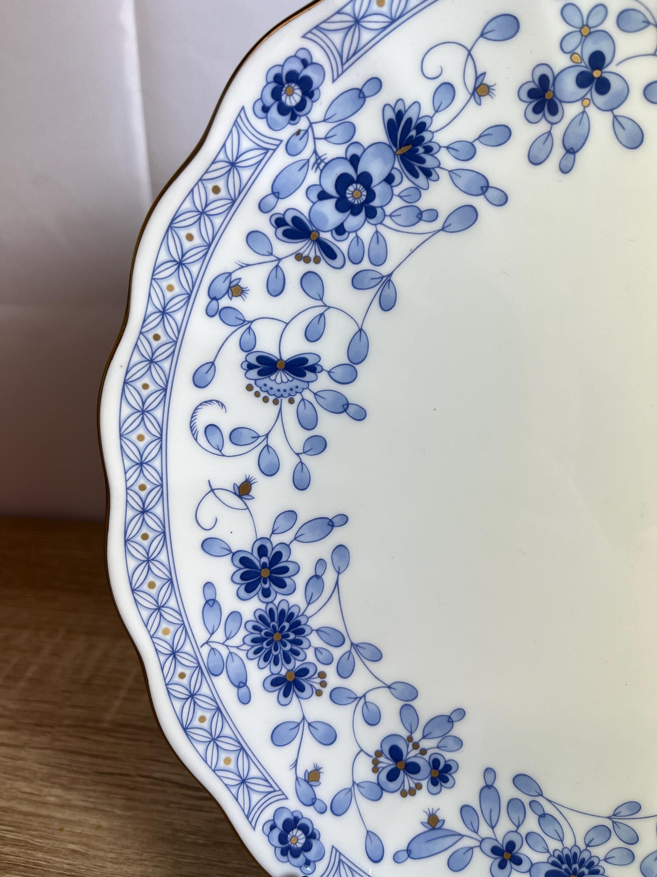 ナルミ 日本製 ブルーフローラルプレート 27cm – ボーンチャイナ – 未