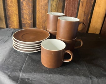Kelco Japan 5pc Vintage Porcelain Cup & Saucer Set – Retro Tea/Coffee Tableware