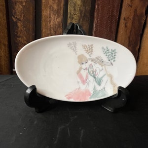 Rosenthal Vintage Jewelry Dish – Hand-Painted “Rendezvous” Porcelain with Two Ladies