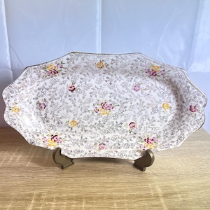 James Kent Ltd Longton England Vintage Chintz Platter – Floral Tray 31cm