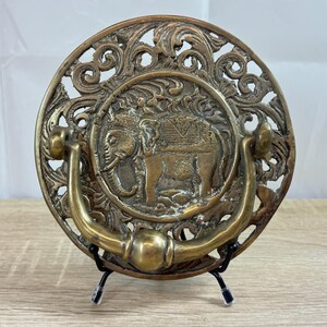 Vintage Elefant Eintrag Klopfer Verzierte Rückplatte Peter Hacke Evolution Label