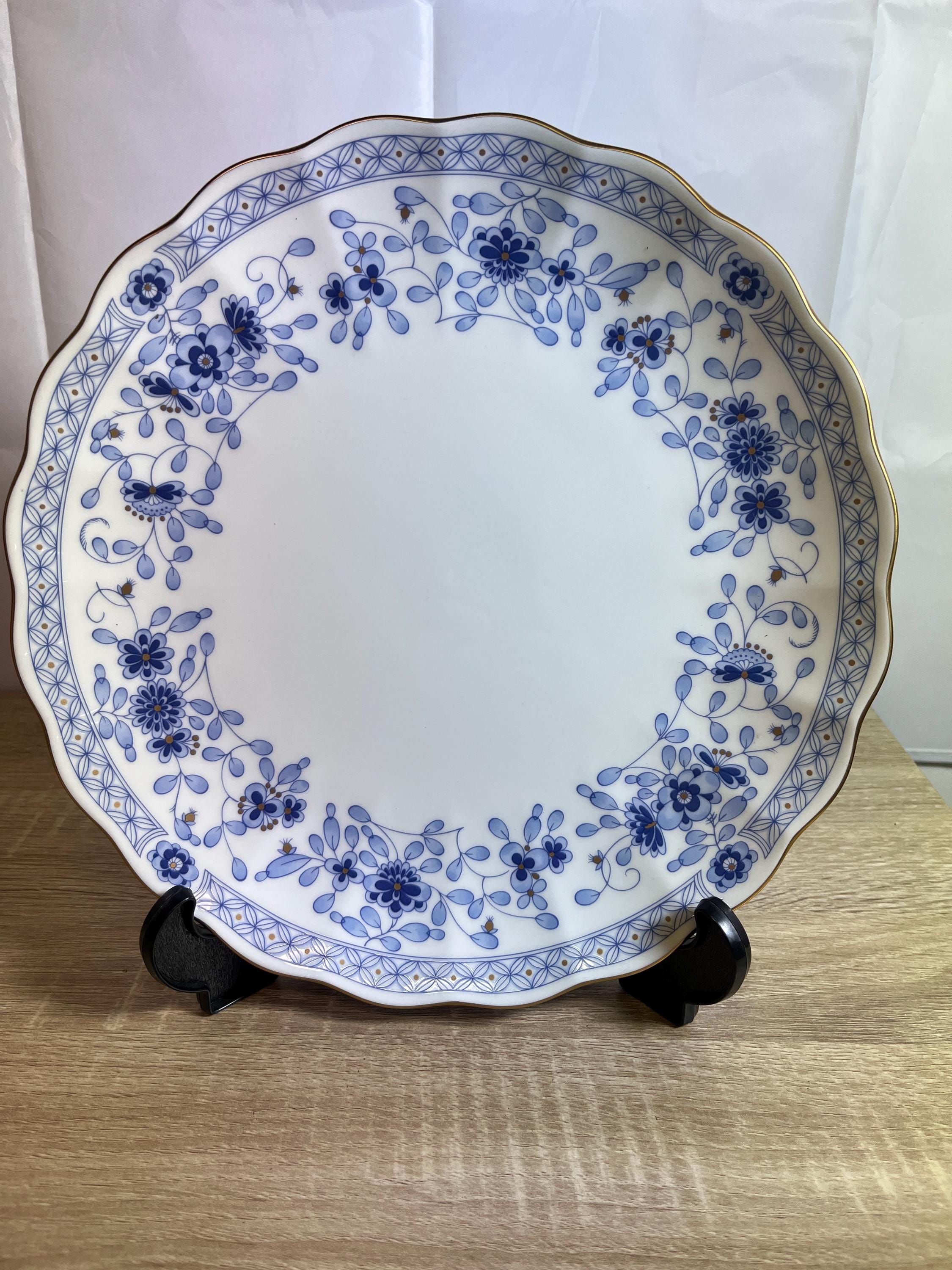 ナルミ 日本製 ブルーフローラルプレート 27cm – ボーンチャイナ – 未