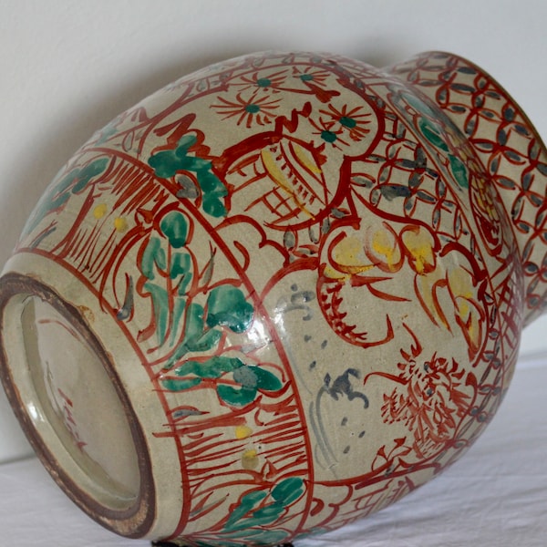 Rare Kobashigawa Eisho Japanese Pottery Jar/Vase/Pot - Tsuboya Yaki - Antique Collectible Okinawan Ceramic