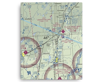 Aviation Sectional Chart (Map) - Canvas Wall Art