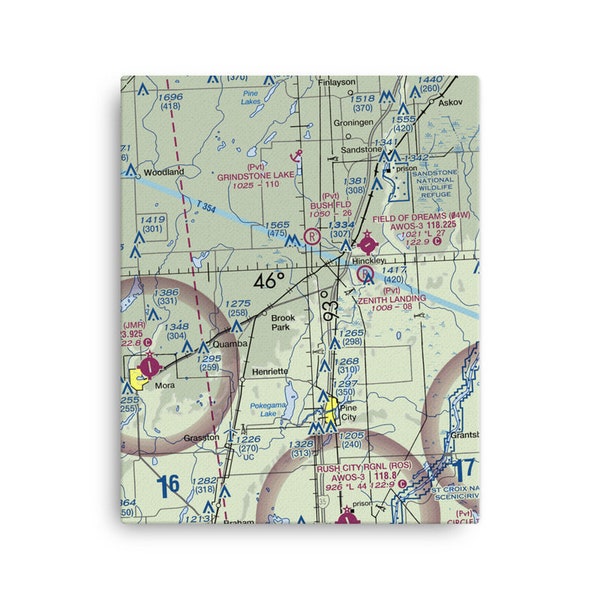 Aviation Sectional Chart Wall Art Etsy