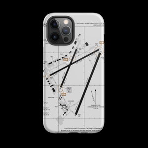 May include: A white and grey airport diagram with black lines and text. The diagram shows the layout of the Cincinnati Municipal Lunken Airport (LUK) in Cincinnati, Ohio. The diagram includes runway numbers, taxiways, and other airport features. The text includes the airport's name, elevation, and other information.