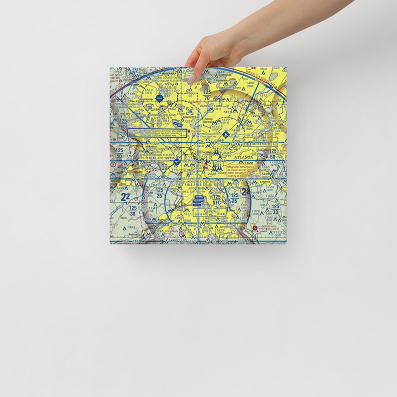 Aviation Sectional Chart map Canvas Wall Art Etsy