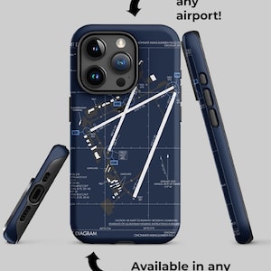 Custom Airport Map iPhone Case, Aviation Gift