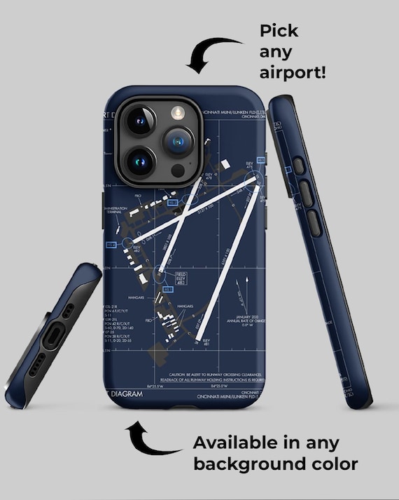 Custom Airport Map iPhone Case, Aviation Gift