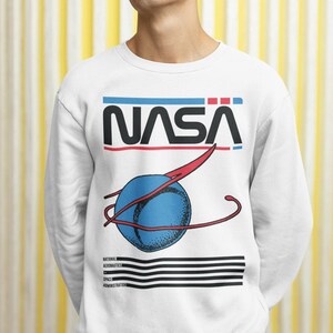 Nasa Sweatshirt Nasa Crewneck Sweatshirt Nasa Pullover Nasa Sweater Space Sweatshirt Space Gift for Space Fan Nasa Gift Space Themed Gift