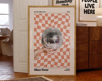 Disco Print, Disco Poster, Trendy Wall Art, Digital Download Print, Disco Ball Print, Printable Art, Retro Wall Decor, Y2K Wall Art