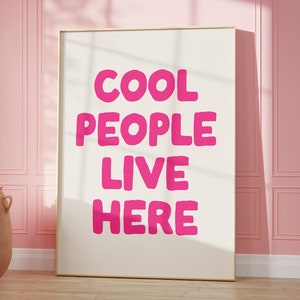 Pink Aesthetic Wall Art Typography Modern