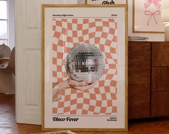 Disco Print, Disco Poster, Digital Download, Trendy Wall Art, Disco Ball Print, Printable Art, Retro Wall Decor, Y2K Wall Art