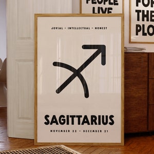 Sagittarius Zodiac Print, Astrology Star Sign Poster, Digital Download, Sagittarius Zodiac Star Sign Gifts, Horoscope Wall Art Printable