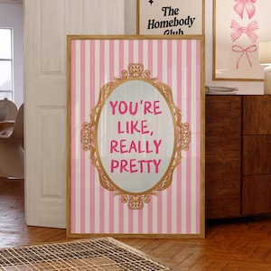 Stampa "Sei davvero carina", download digitale, decorazione murale alla moda, decorazione murale "Coquette", decorazione murale "Preppy Pink Aesthetic Girly" per dormitorio