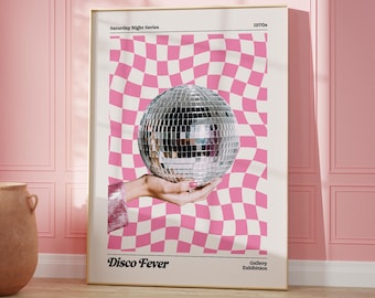 Disco Print, Disco Poster, Digital Download, Trendy Wall Art, Disco Ball Print, Printable Art, Retro Wall Decor, Y2K Wall Art