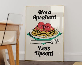Spaghetti Poster, Retro Küche Wand-Dekor, Spaghetti Poster, digitaler Download Druck, Pasta Poster, druckbare Kunst, trendige Wandkunst
