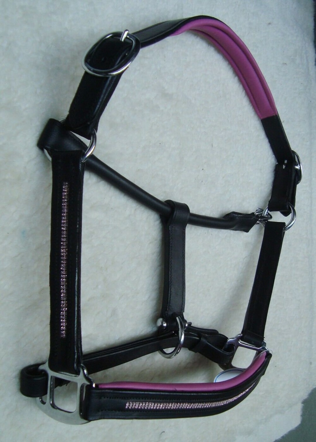 CUSTOM HALTER Multi Color Head Collarleather Padded Halter Horse Tack