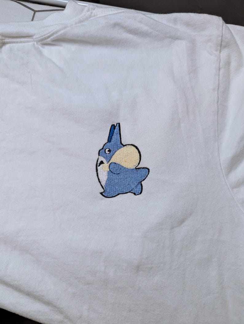 Totoro Embroidered on a Shirt 3