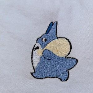 Totoro Embroidered on a Shirt 3