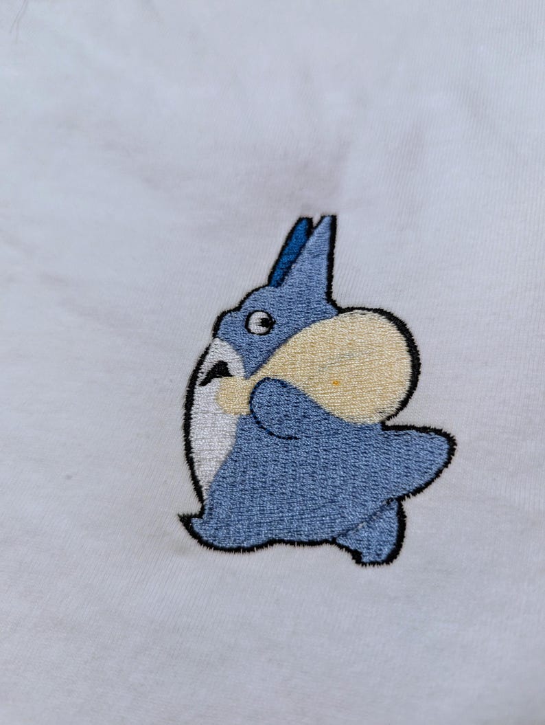 Totoro Embroidered on a Shirt 3