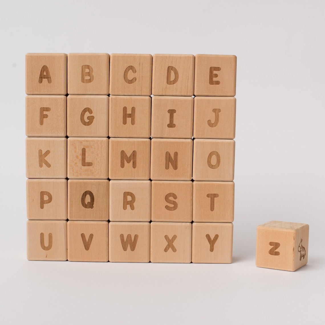 English Wooden Alphabet Blocks Set ABC Cubes for Children Wooden Letter