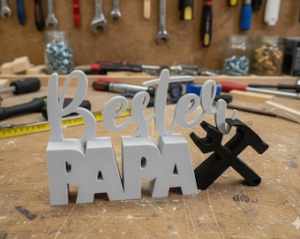 Bester Papa Deko – Geschenk für Papa, Vatertagsgeschenk, Werkzeug Motiv, personalisierte Männerdeko, Geschenkidee für Vater, Geschenkidee