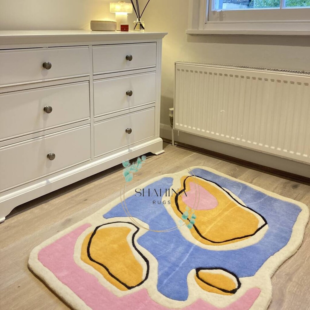 Irregular 'love Rug' Tufted Rug 100 Wool Tuf Designer Etsy