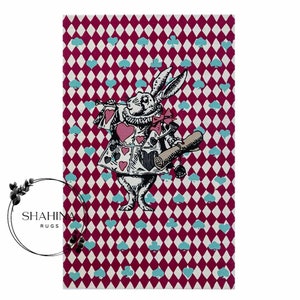 Poker Face Tufted Area Rug - Queen of Hearts Playing Cards Shaped