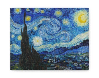 Starry Night Splendor: Van Gogh's Masterpiece on Polyester Canvas