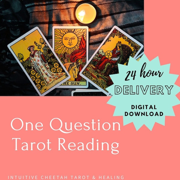 One Question Tarot Reading *Same Day - 24 hour delivery*. Intuitive, psychic, divination. Questions answered. Clarity, guidance, advice.