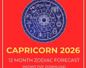 Capricorn 2026 Zodiac Reading | 12 Month Astrology Forecast | Digital PDF Download