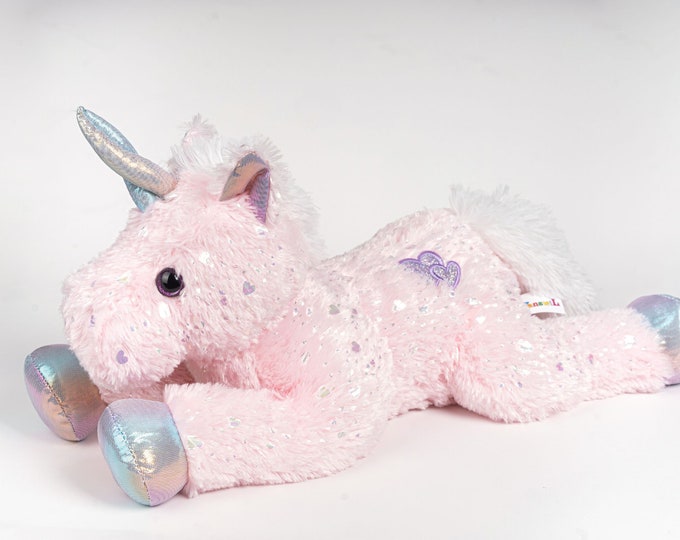 Shining Pink Glitter Plush Soft Toys Unicorn