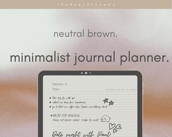 2023 Minimalistisch tijdschrift Neutraal Bruin - Hyperlinked digitale planner